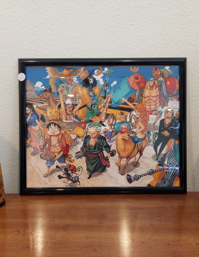 Anime One Piece poster framed preowned