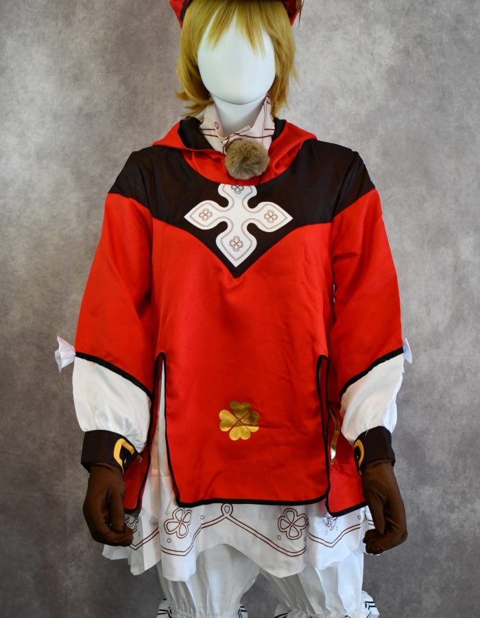 Games Genshin Impact Klee cosplay costume set.