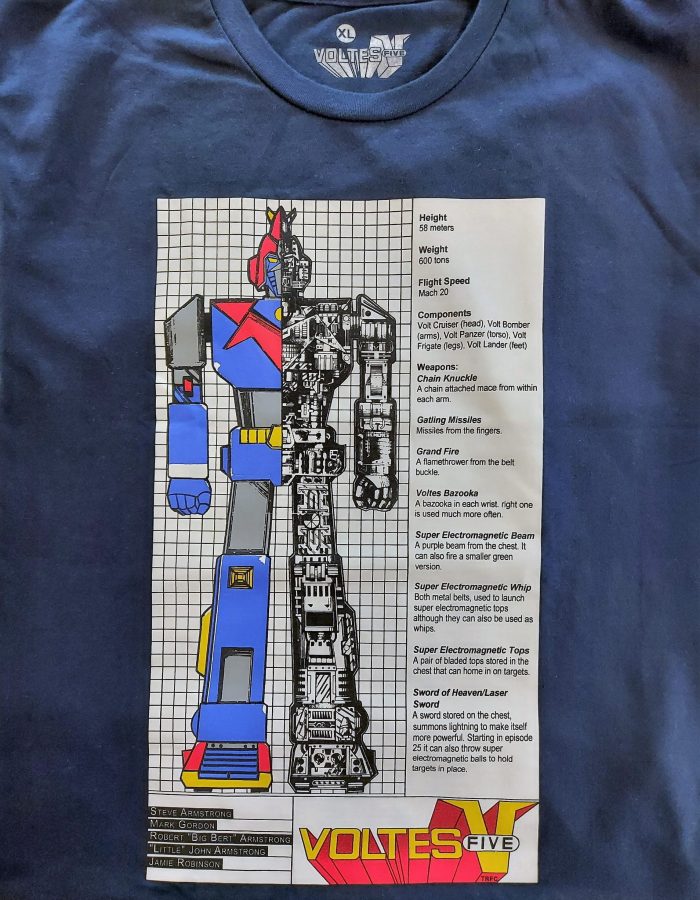 Anime Super Robot Voltes V Tshirt blue V4